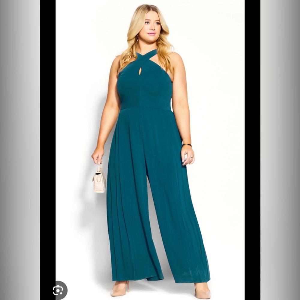 City Chic Harper Jumpsuit Teal